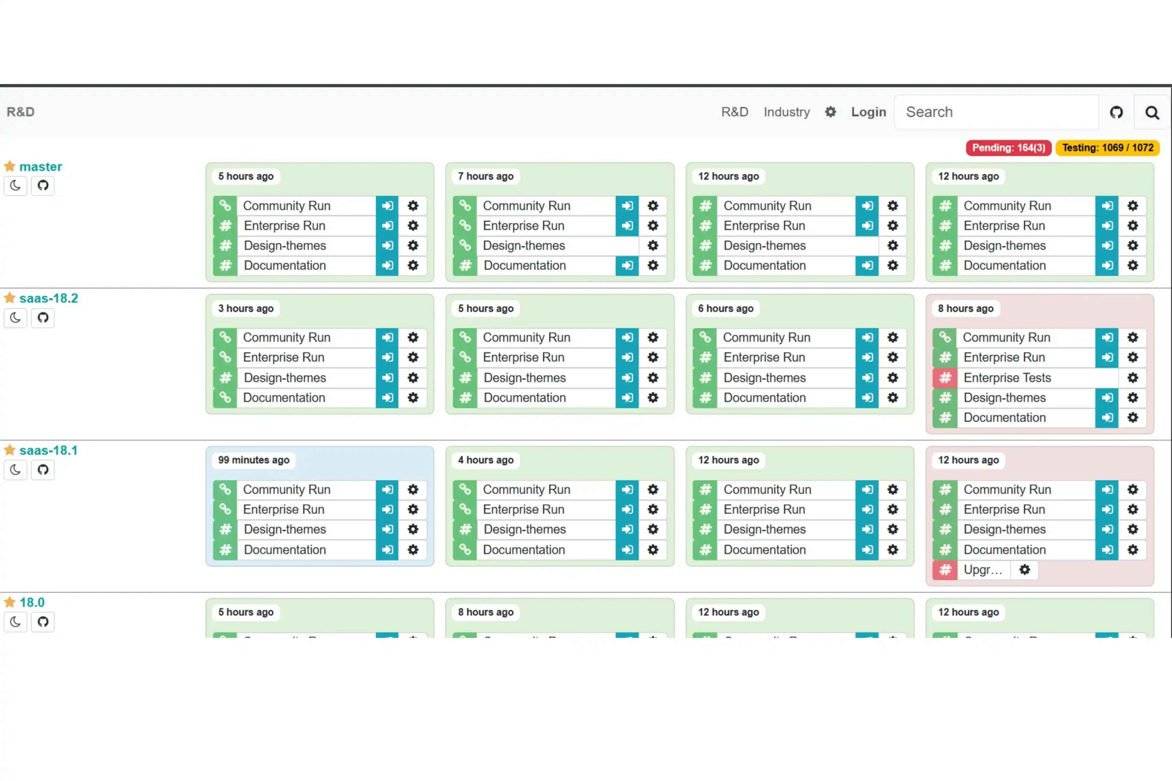 Odoo Runbot UI