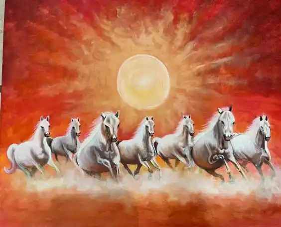 Seven Galloping Horses Painting