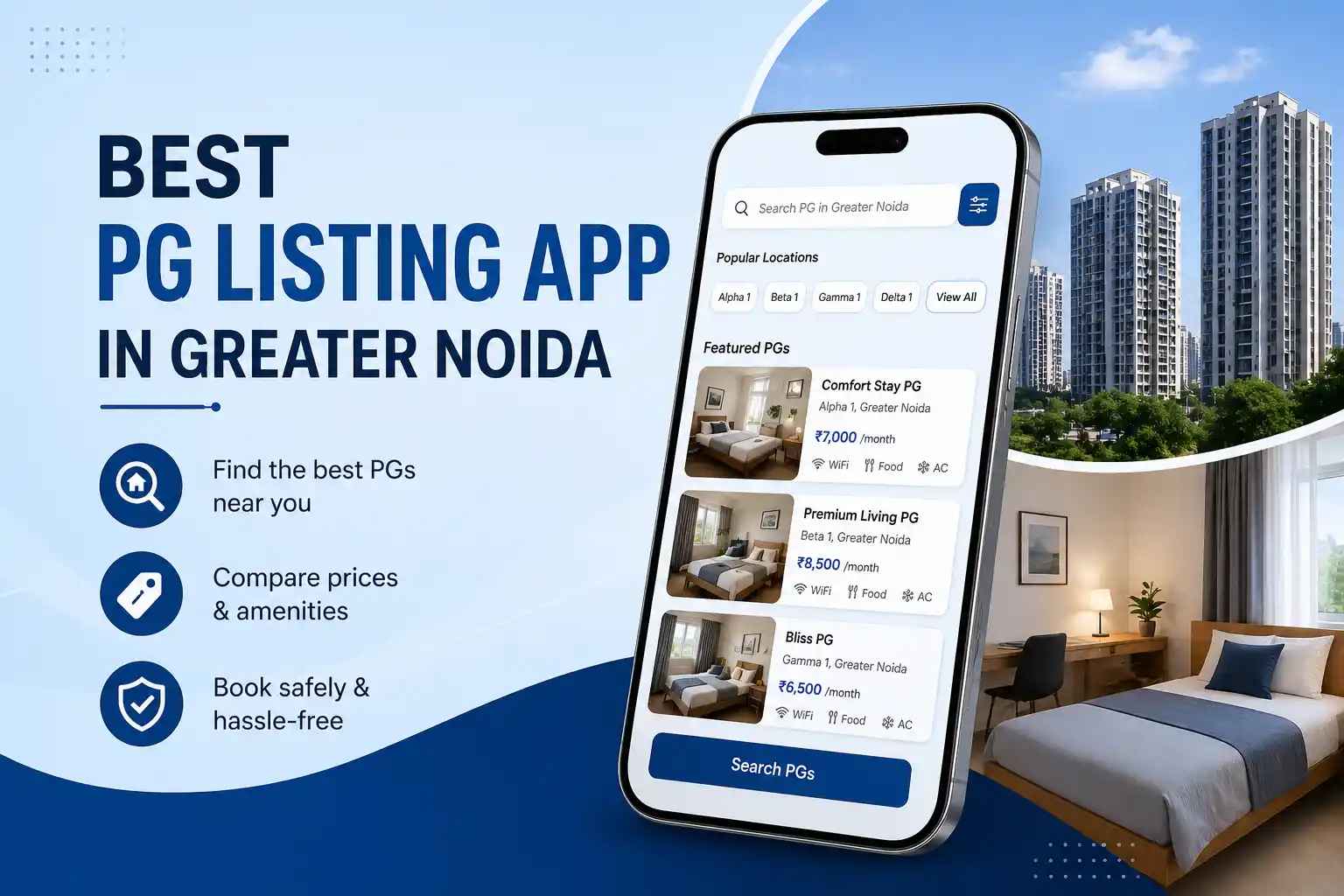 Best PG Listing App in Greater Noida | Find Verified PGs Online