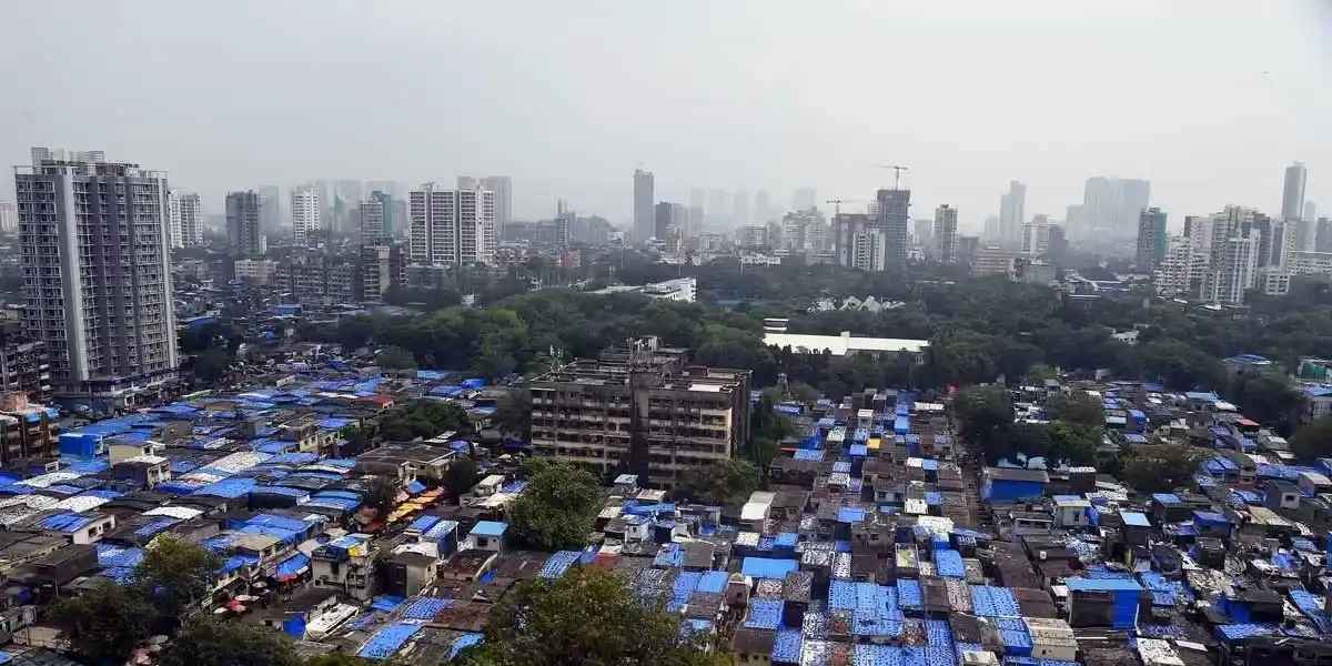 Dharavi Settlement Skyline in Mumbai