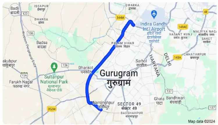 dwarka-expressway-map