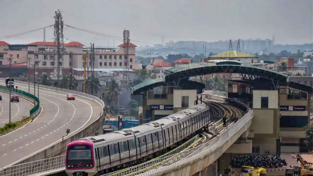 Magadi Road Metro Station entrance in Bangalore