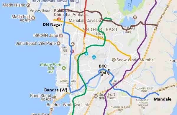 Delhi Metro green Line route