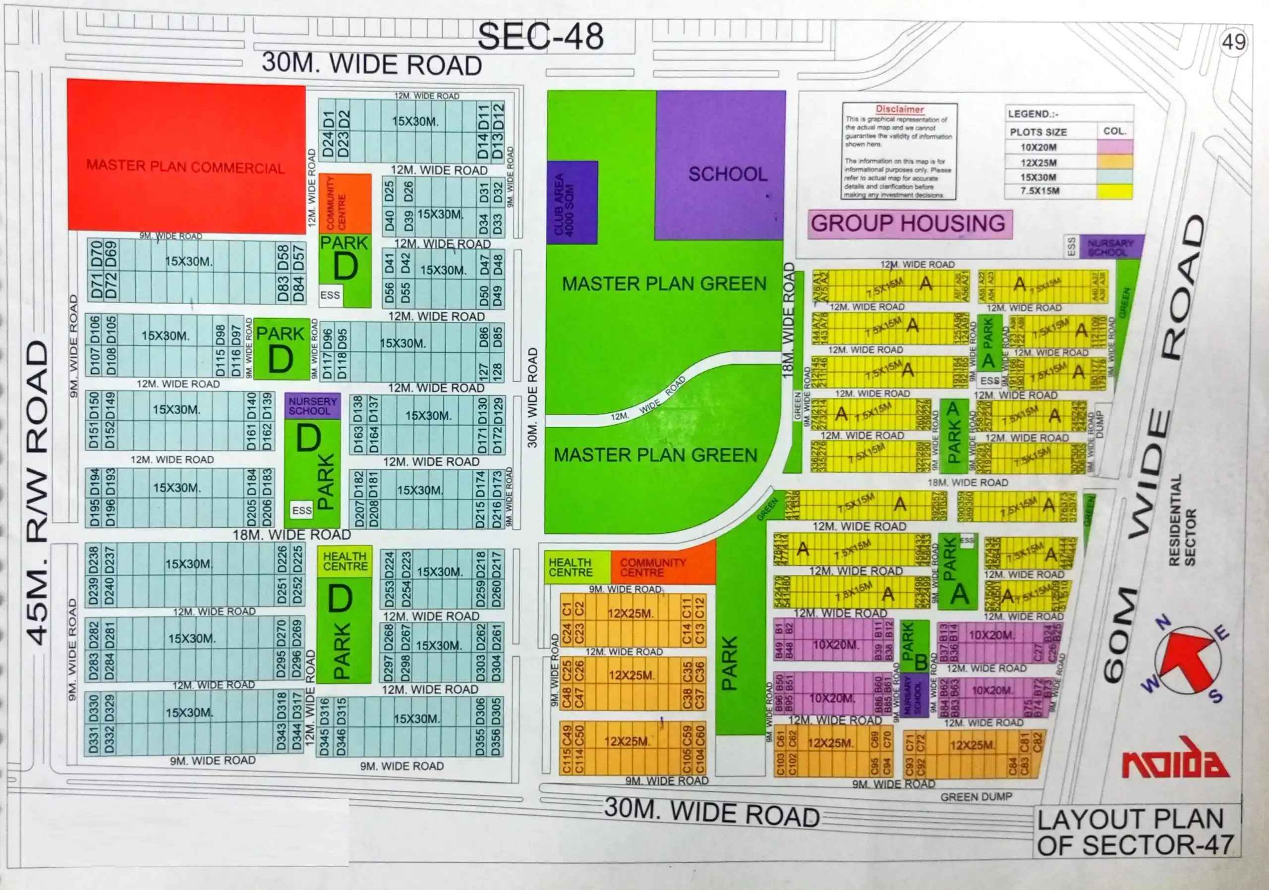 Residential view of Sector 47 Noida Map