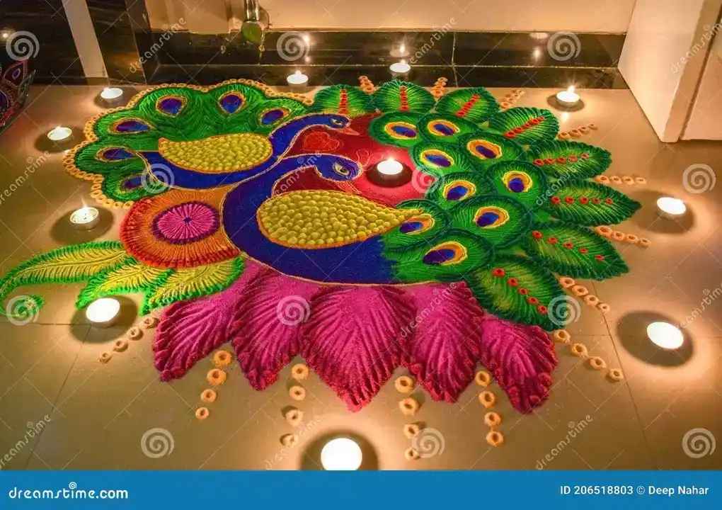 Peacock rangoli